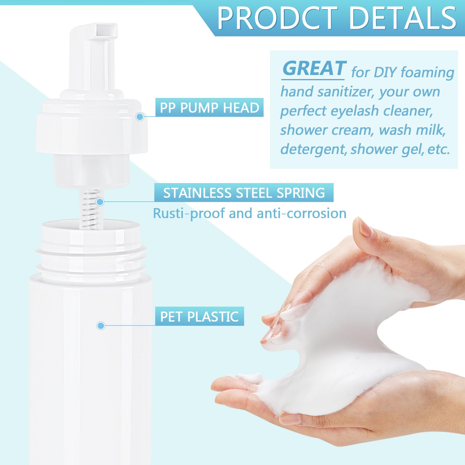 2 Stück Schaumstoff-Pumpflaschen, 200 Ml – Leere, Transparente Reiseflaschen Für Handseife, Shampoo & Kosmetik – Auslaufsicher