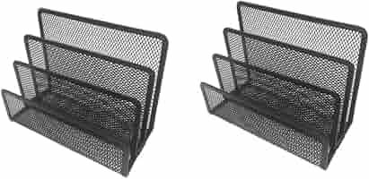 Desktop Aktenregal Metall Mesh - Schwarz Organizer Für Büro & Zuhause, 17,5x13x8,4 Cm