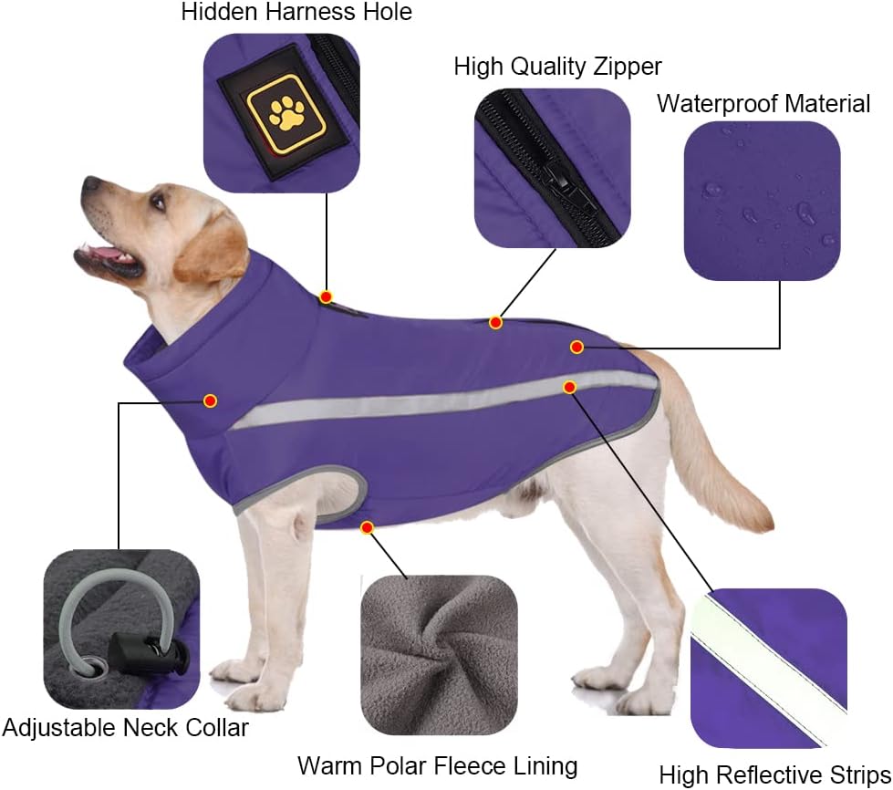 FEimaX Dog Coat Waterproof Windproof Pet Warm Jacket Outdoor - Image 4