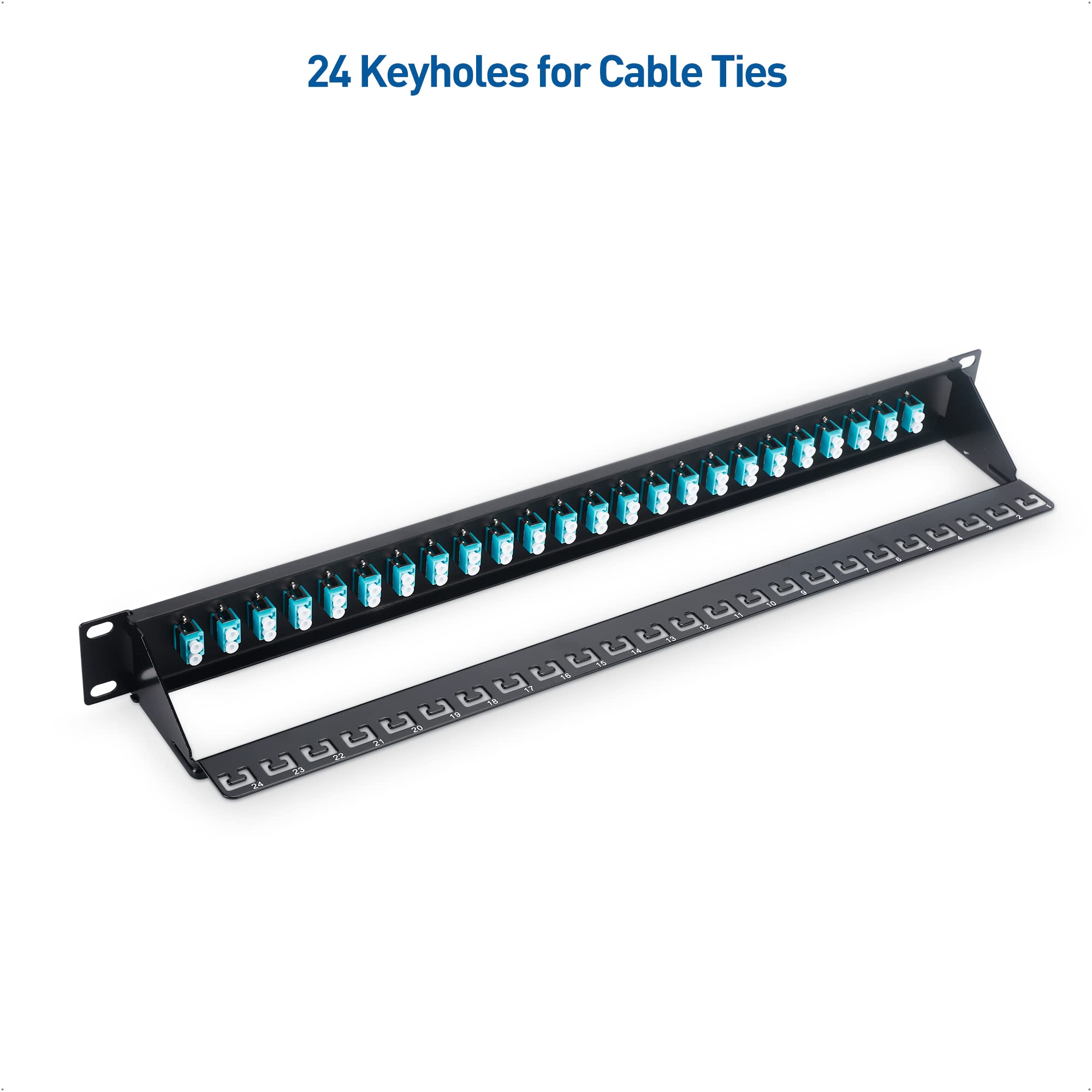 Cable Matters Panneau de brassage en fibre 1U avec 48 connecteurs fibre multimode LC OM3/OM4