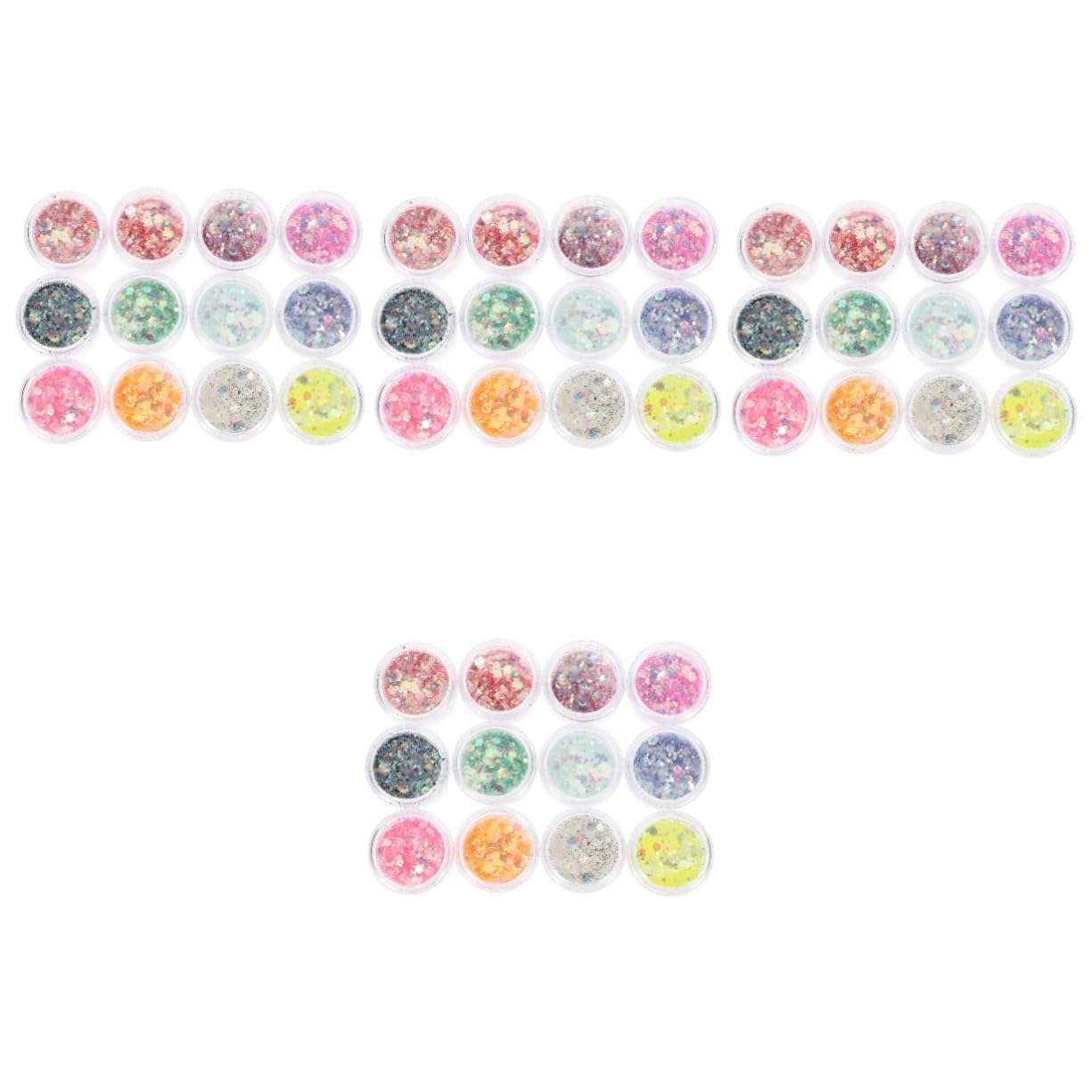 Angoily 4 Set Di Glitter Per Trucco Corpo Viso Unghie Glitter Paillettes Festival Halloween Carnevale Festa Ampi Usi *4