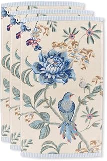 Pip Studio Juego de 3 toallas para invitados, 30 x 50 cm, color blanco y azul