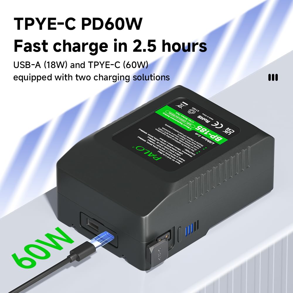 Amazon.com: Palowextra 185Wh Mini V Mount Battery, 12500mAh V Lock