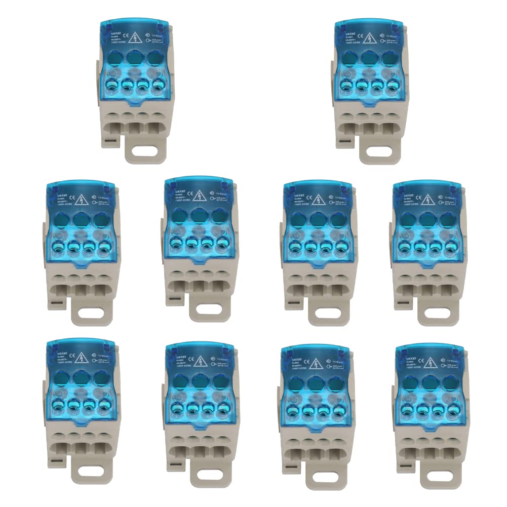 Bornier, 10pcs UKK-80A Bornier Rail Din, Boîte De Jonction 16 mm², Boite de Distribution Electrique, Borniers Electrique, Pour Armoires De Distributio Armoires Haute Tension