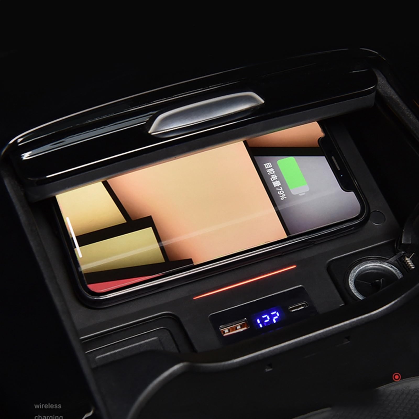 Ładowarka bezprzewodowa, do Mercedes-Benz, Klasa AB W177 W247 GLB X247 CLA GLA Uchwyt do ładowania telefonu PD Interfejs USB C Szybkie ładowanie Podkładka ładująca bezprzewodowa