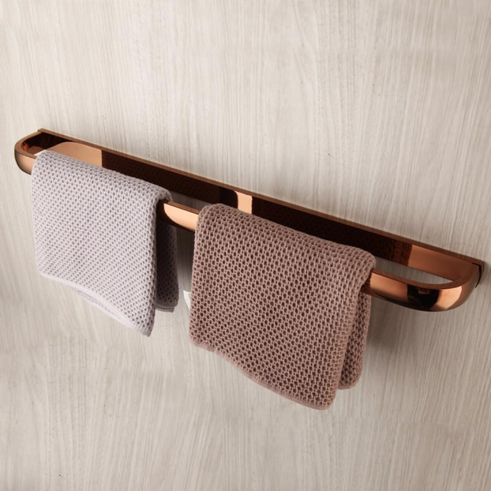 Accesorios de baño de Oro Rosa, Cepillo de baño de latón Macizo, Soporte para Papel, jabonera, Estante para Toallas, Kit Combinado de Montaje en Pared, Soporte para Toallas de 1 Barra