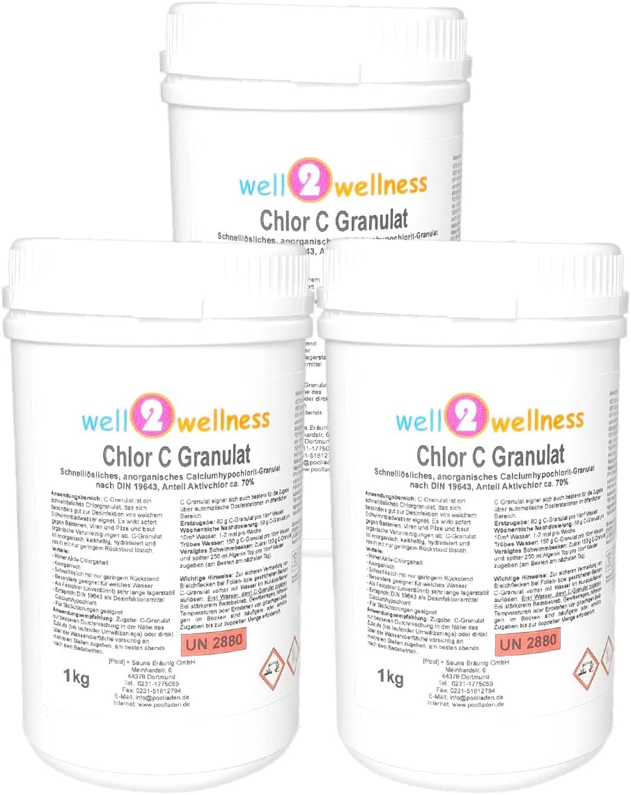 Well2wellness Calciumhypochlorit Tablets 0.71oz' Chlorine C Tablets 0.71oz' Especially for Soft Water 25 kg Barrel