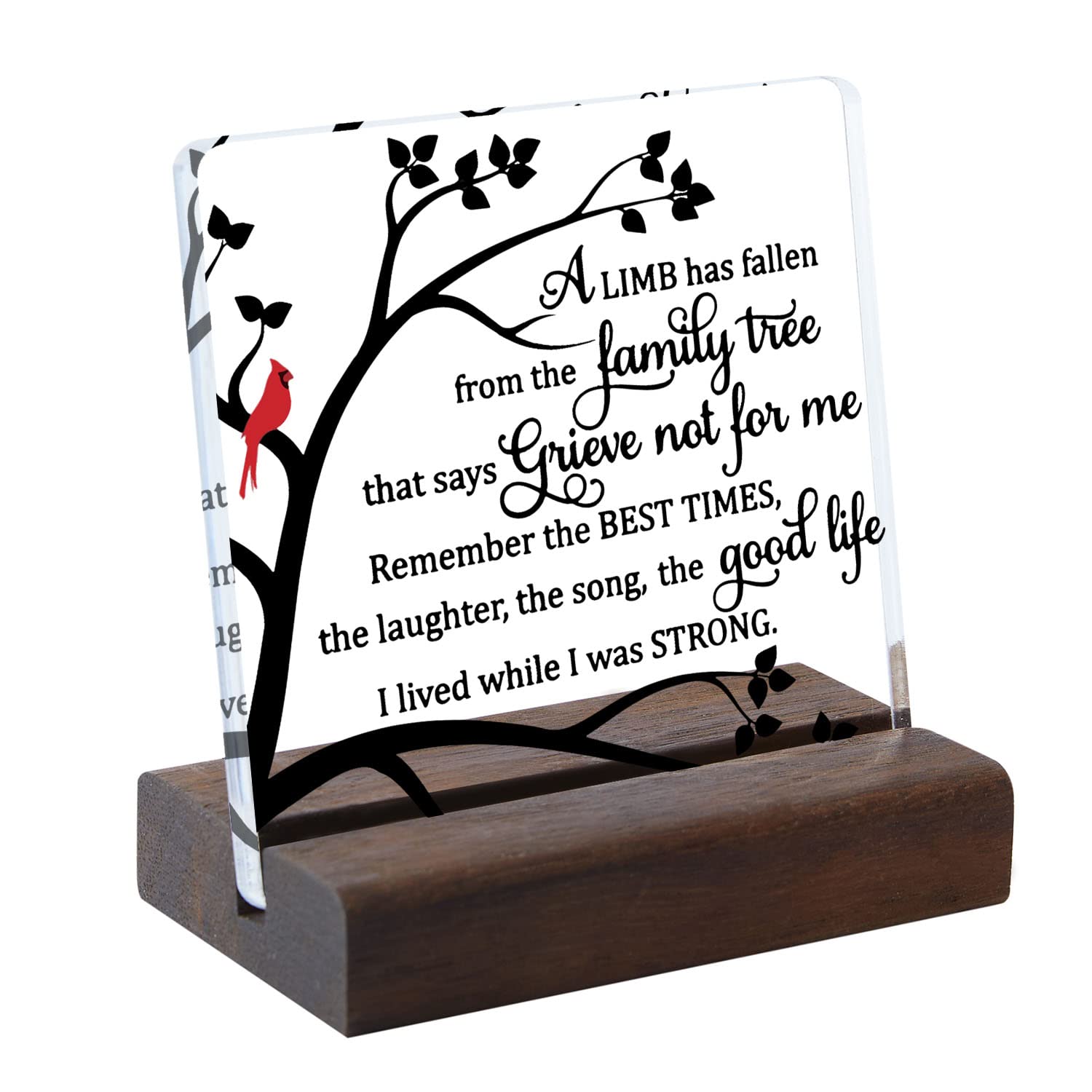 Sympathy Gift, Loss of Loved One Loss of Family Member Condolence Gifts Sentimental Gifts for Home Table Decorations - Clear Plaque Sign With Wooden Stand (Style 7)