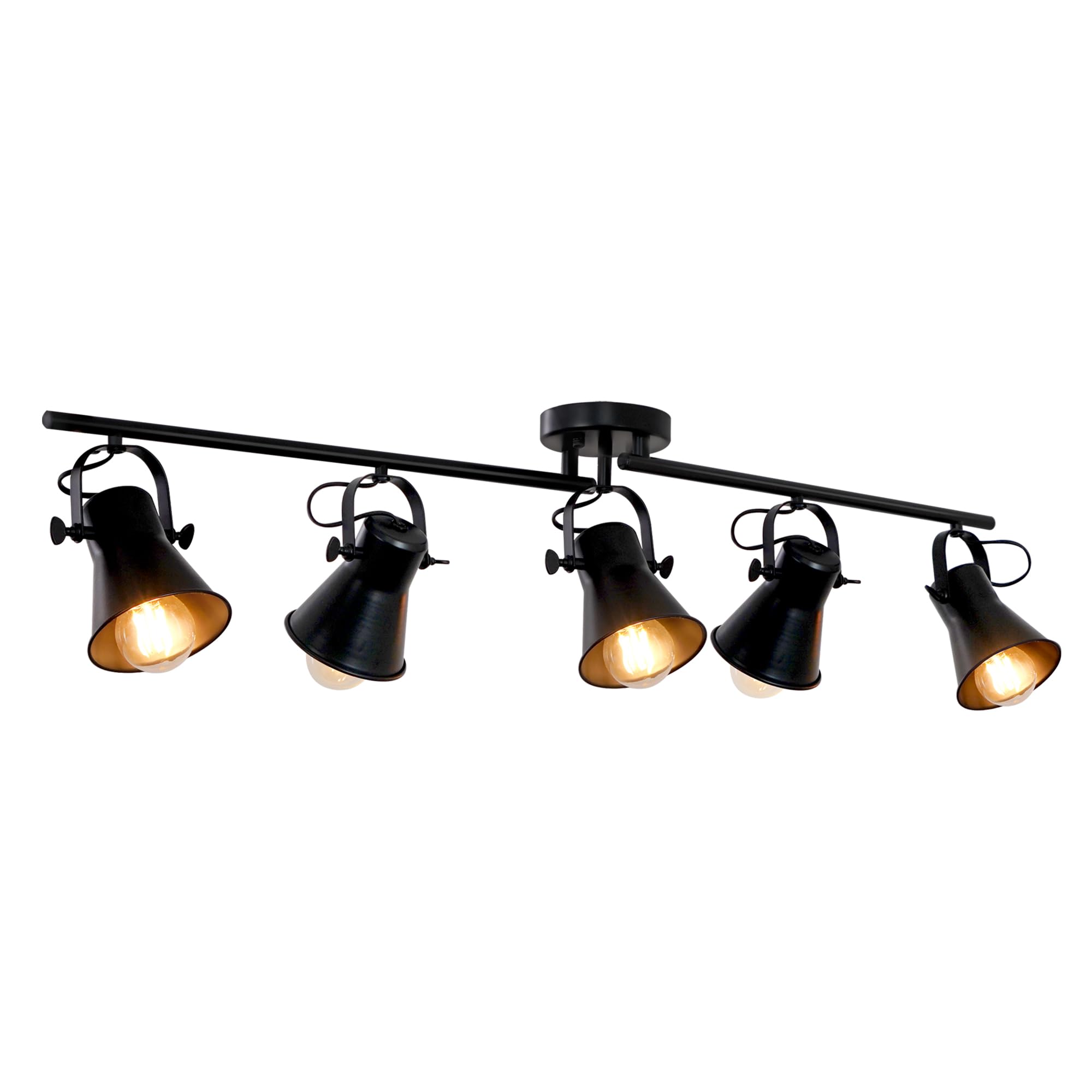 44" Farmhouse Track Lighting Fixtures Ceiling Black Track Light 5 Light