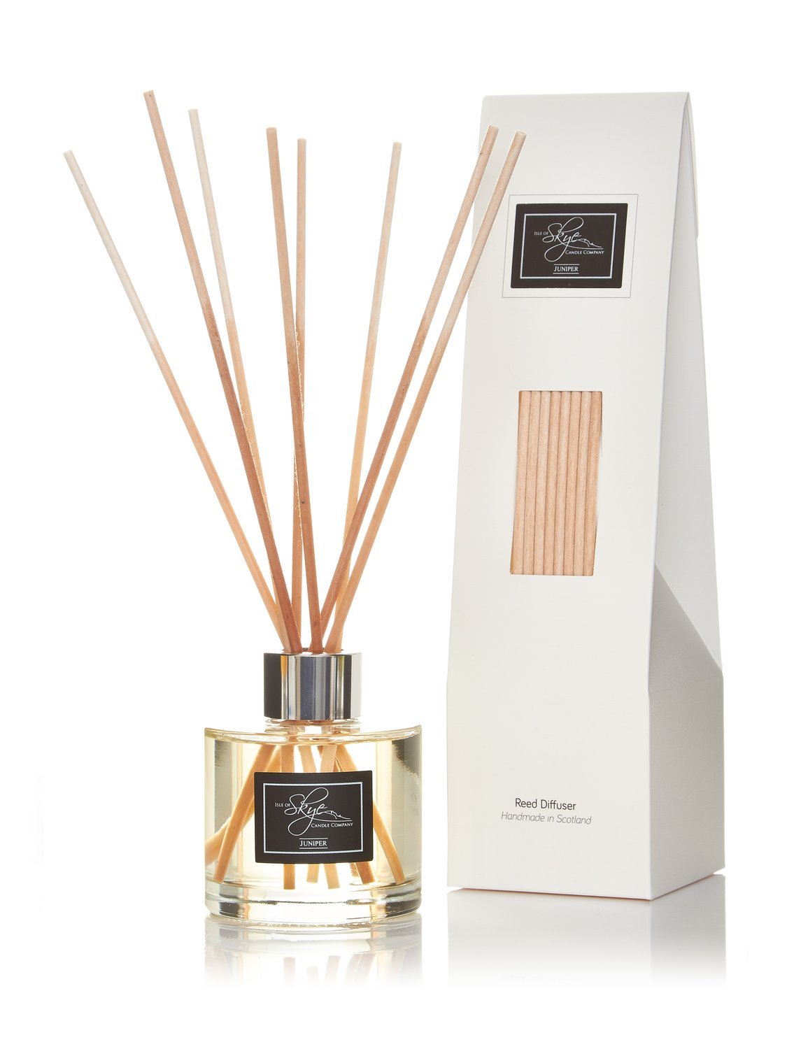 Isle Of Skye Candle Company White Juniper Berry Reed Diffuser | Premium Fragrance | Hand-Poured In Scotland | Effortless Home Fragrance | 10 Weeks Diffuse Time | Plant-Based, Sustainable Augeo