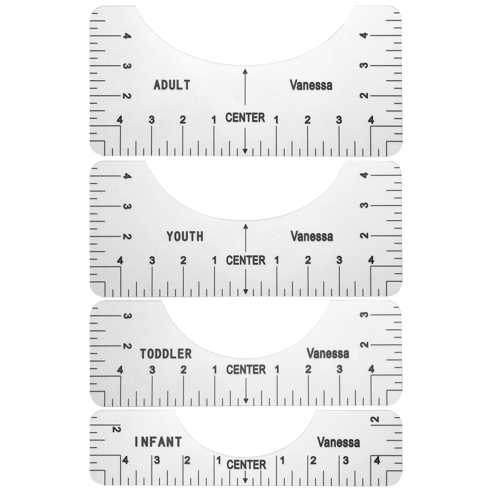 MAIOOT-Shirt Ruler Alignment Measurement Tool Craft Tool for Heat Press Vinyl Sewing Clo g Size Chart to Center Cente ting Hine Special Pad 4pcs-MAIOO