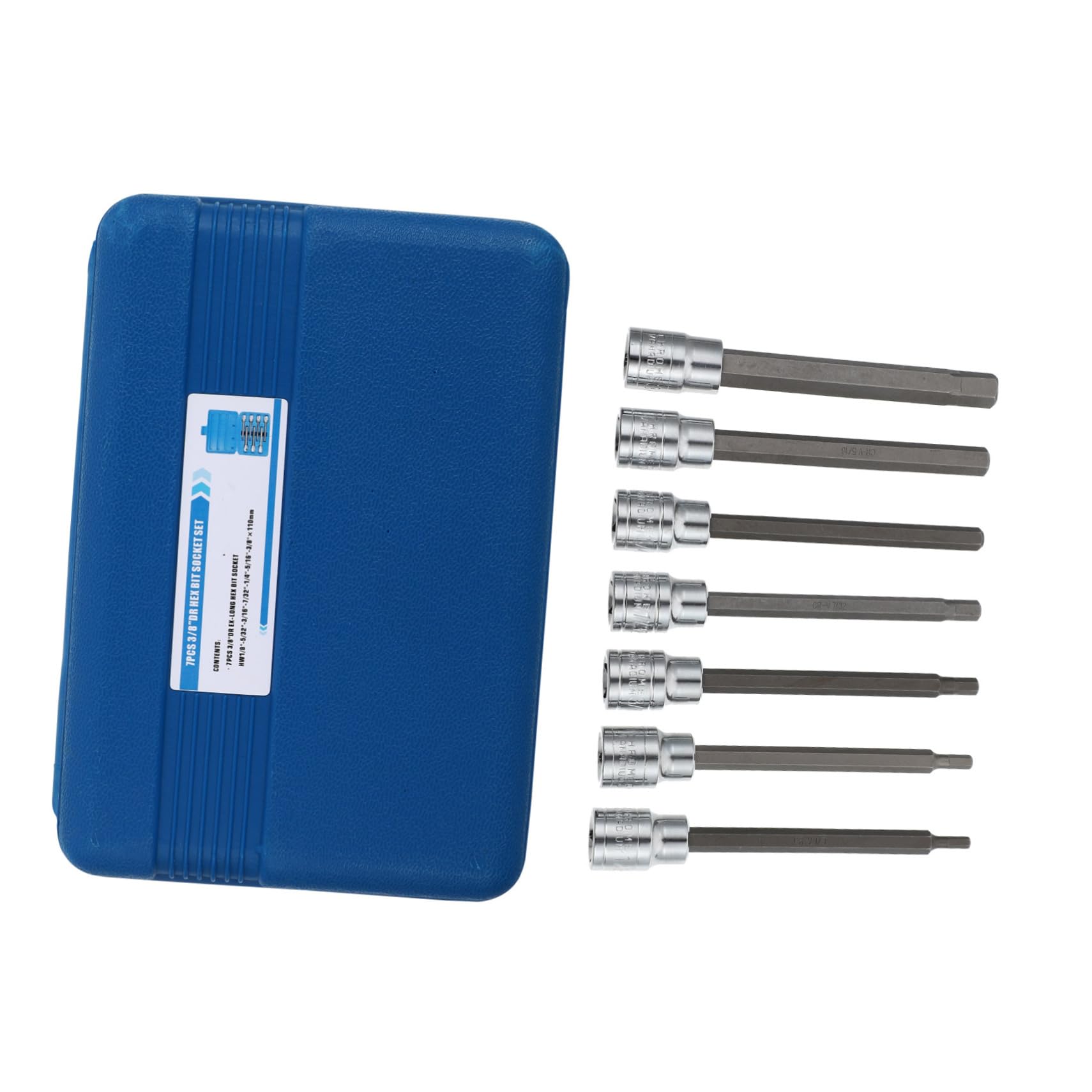 NUOBESTY Set di Chiavi a Brugola 3/8 Extra, in Acciaio Argentato, Resistente alla Ruggine, per Manutenzione e Uso Professionale