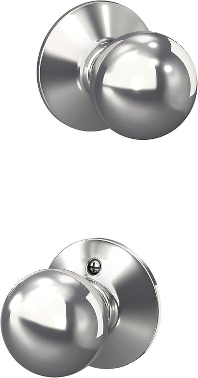 Schlage Orbit Hall/Closet Passage Door Knob, Bright Chrome