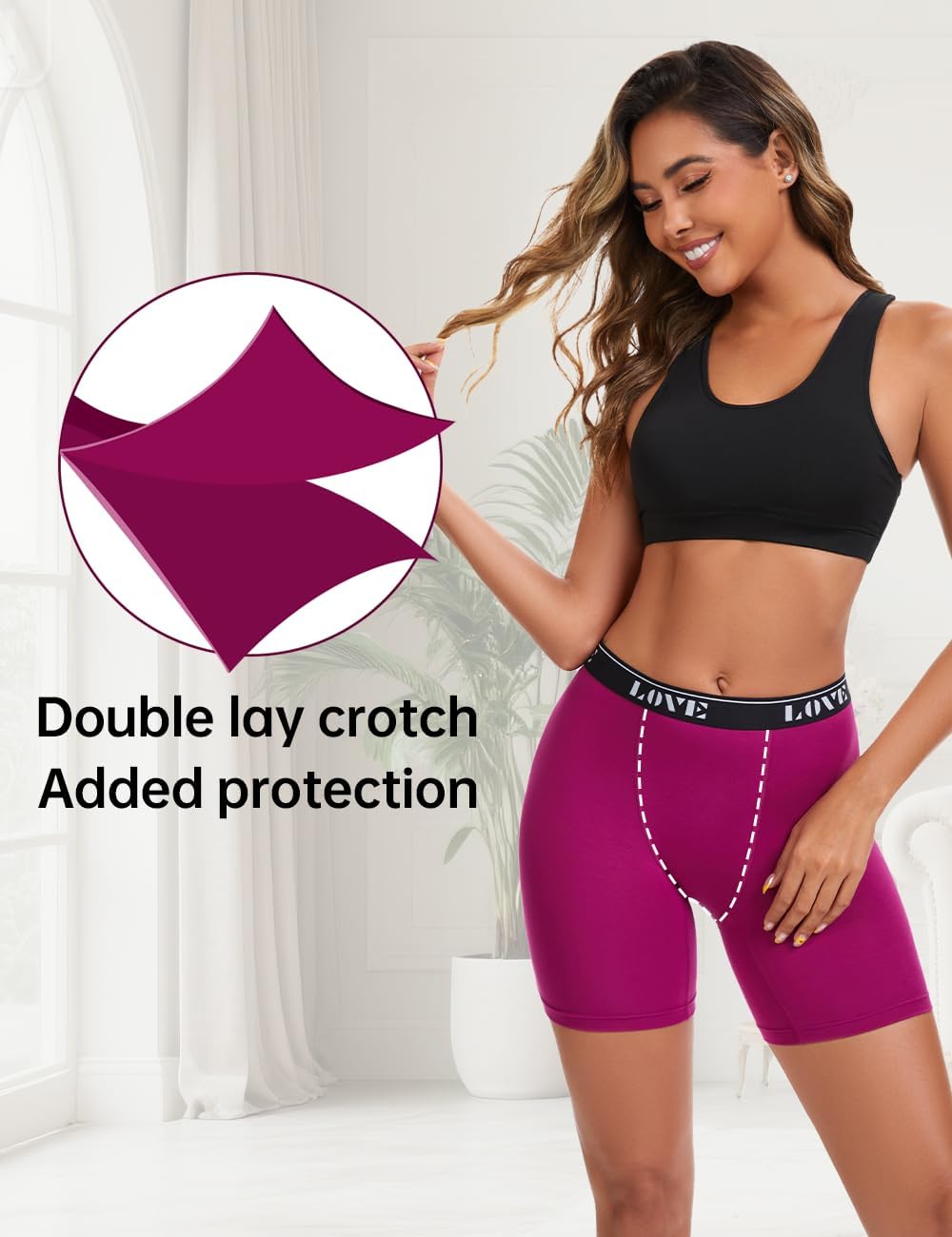 Womens Boxer Briefs High Waisted Modal Boy Shorts Underwear - Image 2