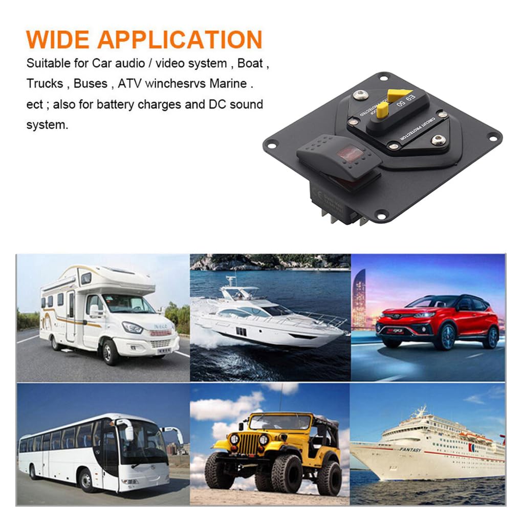 3 Set di Interruttore Automatico con Interruttore a bilanciere per Barca Interruttore da Pannello ON-off Interruttore Automatico con Interruttore a bilanciere per Barca Affidabile Sicuro 250A