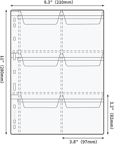 Vista 2 de Páginas de bolsillo para monedas: bolsillo estándar de 9 agujeros para monedas, fundas de recogida para monedas, 10 hojas serie CS03