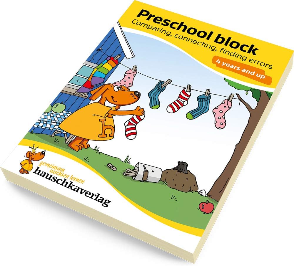 Kindergarten Activity Book from age 4 years - Line Tracing, connect-the-dots, spot the difference - for kids, boy and girl: Colourful puzzle block - ... activity pads for kindergarten and preschool)