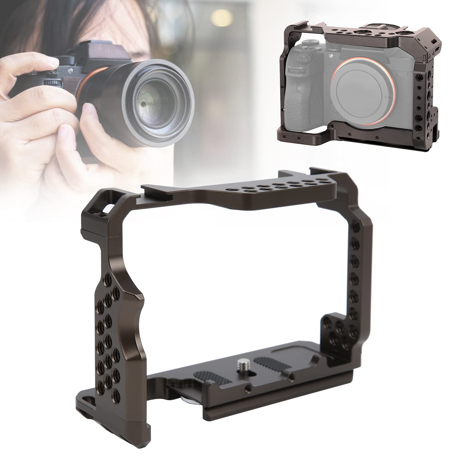 Gabbia per Fotocamera in Lega CNC per A7M3 Elegante Accessorio per Riprese Video con Comode Opzioni di Montaggio