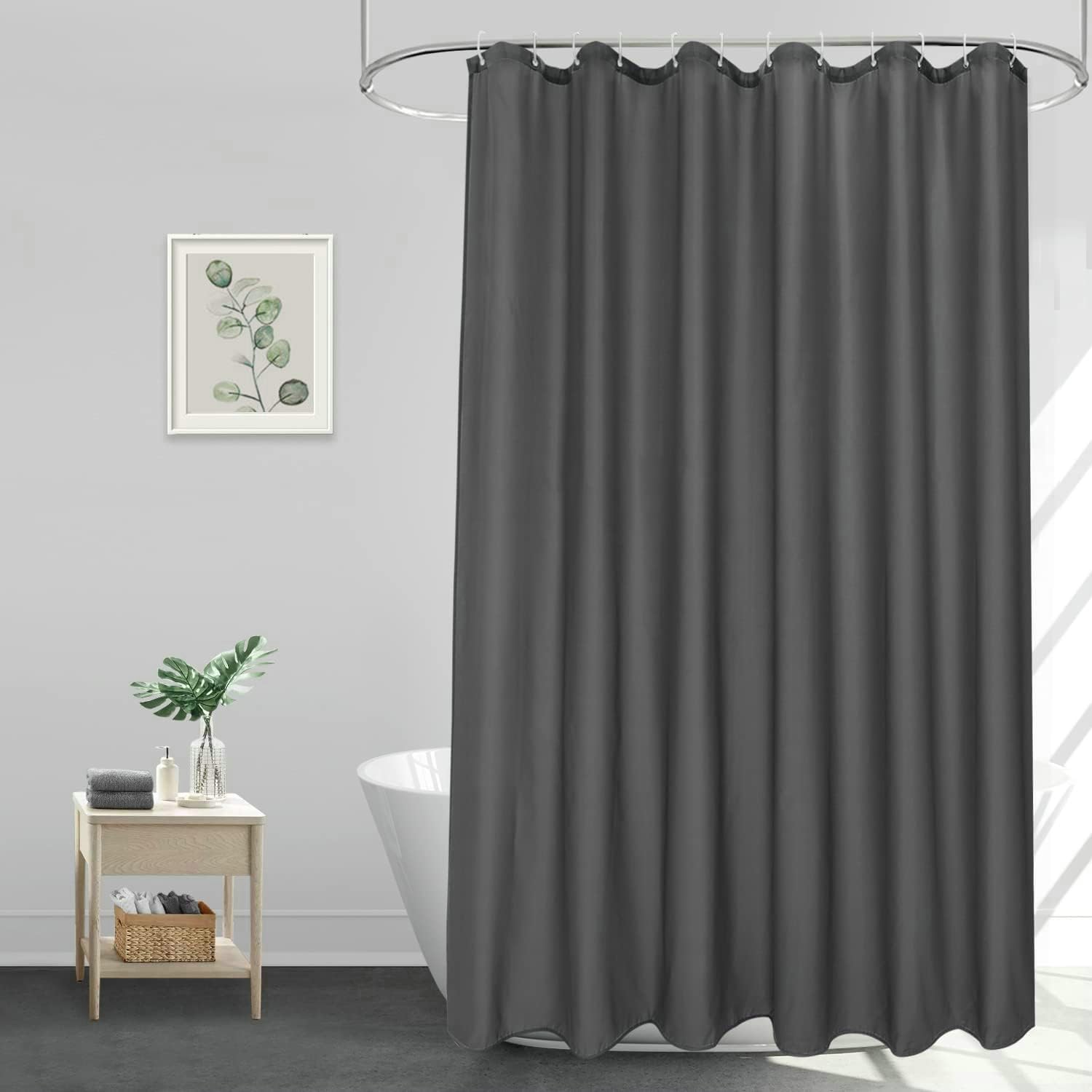 Cortina de baño antimoho gris divertida cortina de ducha de poliéster 280 x 200 cm