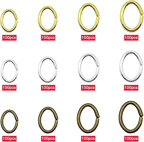 Miniatura 9 de 2400 anillos de salto ovalados de acero inoxidable, anillos de salto abiertos de acero inoxidable de 0.157 in, 0.197 in, 0.236 in, 0.276 in, anillos