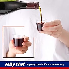JOLLY CHEF 500 Pack Plastic Shot Glasses 1 oz Disposable Cups 1 Ounce Tasting Cups Party Cups Perfect for Thankgiving Halloween Christmas Parties
