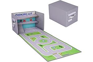 Livememory Toy Car Garage Play Mat Storage Box