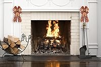 Vista 5 de ABTOLS Arcos grandes de corona de Happy Fall Y'all, lazos de búfalo naranja para corona, hojas de otoño, lazos de arpillera para puerta delantera