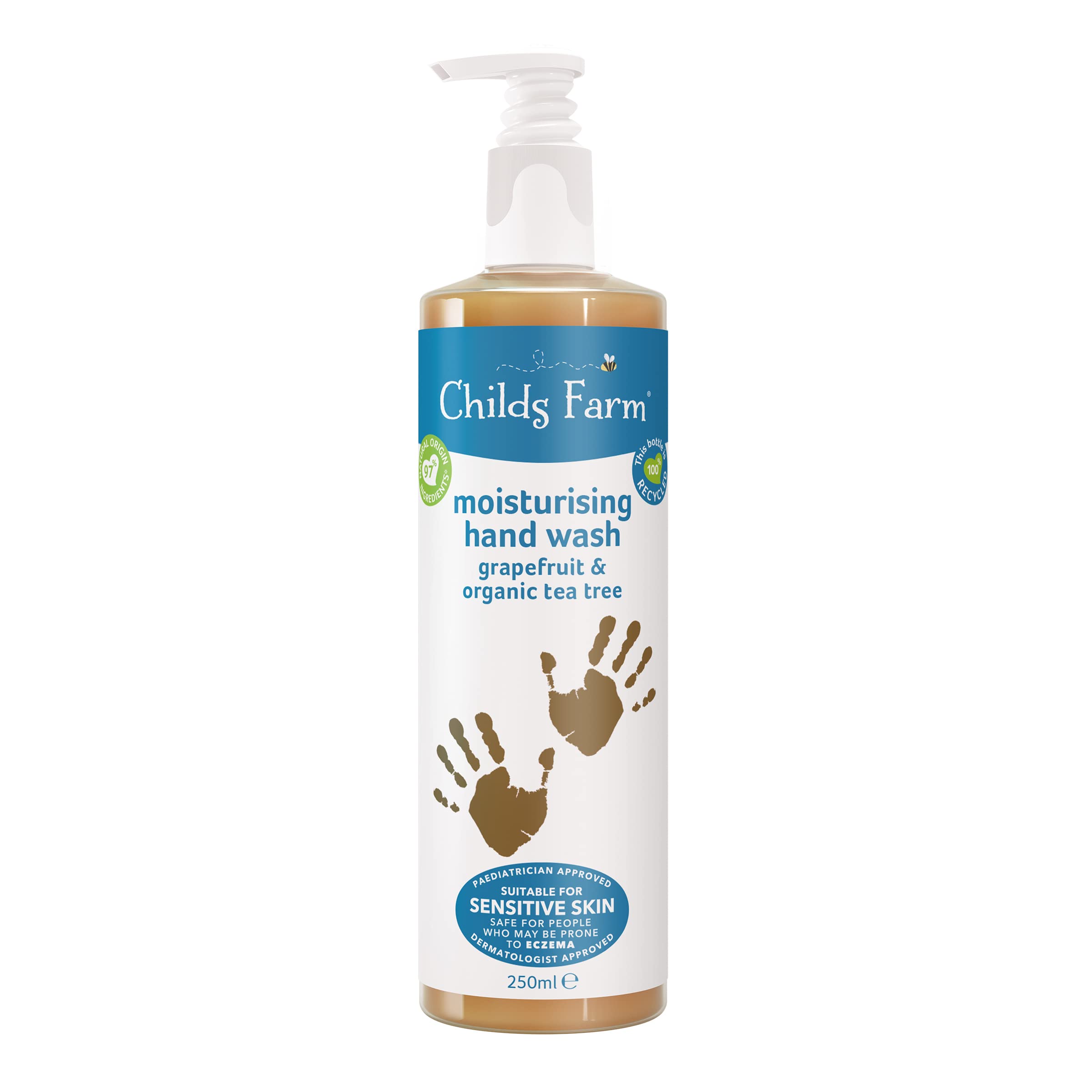 Childs Farm | Kids Moisturising Hand Wash 250ml | Unfragranced | Clean & Moisturise | Suitable for Dry, Sensitive & Eczema-prone Skin