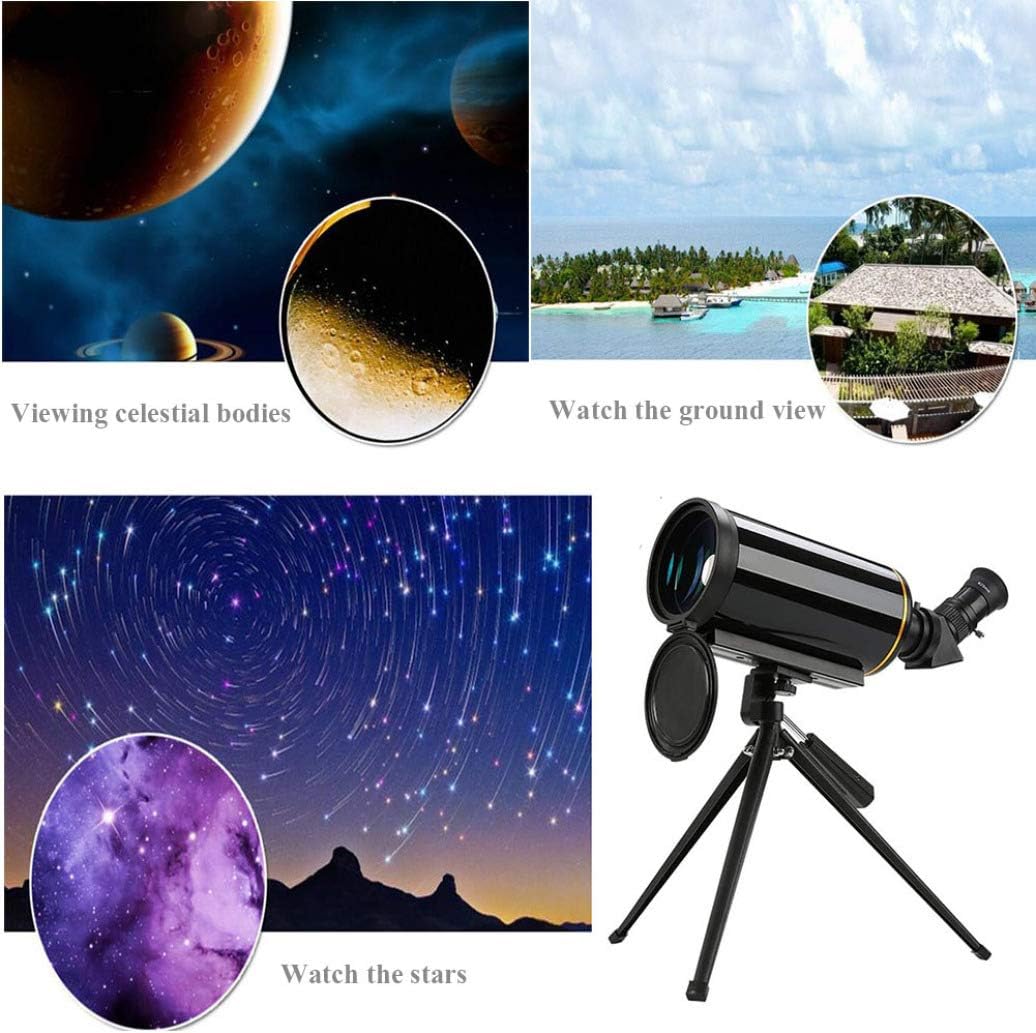 Telescope for Kids Beginners Adults 1000mm Focal Length and 90mm Aperture Portable Travel Telescope Space and Earth Dual Purpose Telescope with Lightweight Tripod Black_F