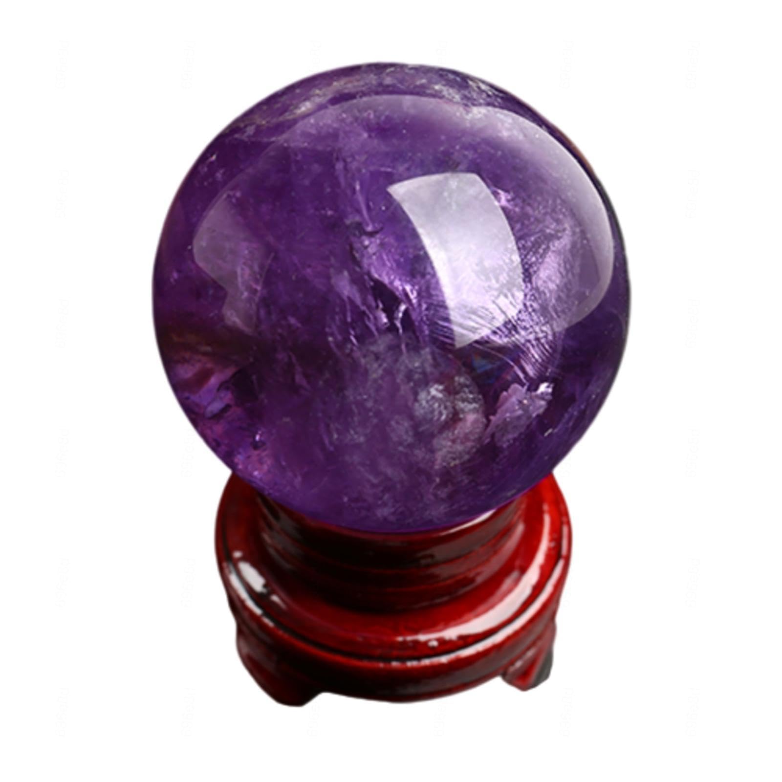Ylquxeuv One Color Home Collections Crystal Quartz Rainbow Amethyst Sphere Ball Stone Office Aquarium Decoration Accessories Gemstone Crystals,9Cm