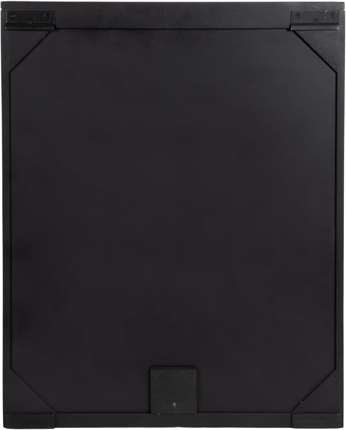Kate and Laurel Mezzeta Decorative Modern Two-Door Floating Bathroom Cabinet, 22 x 7 x 28, Black, Decorative Over Toilet Storage Cabinet Made from Solid Mango Wood with Slatted Chevron Design