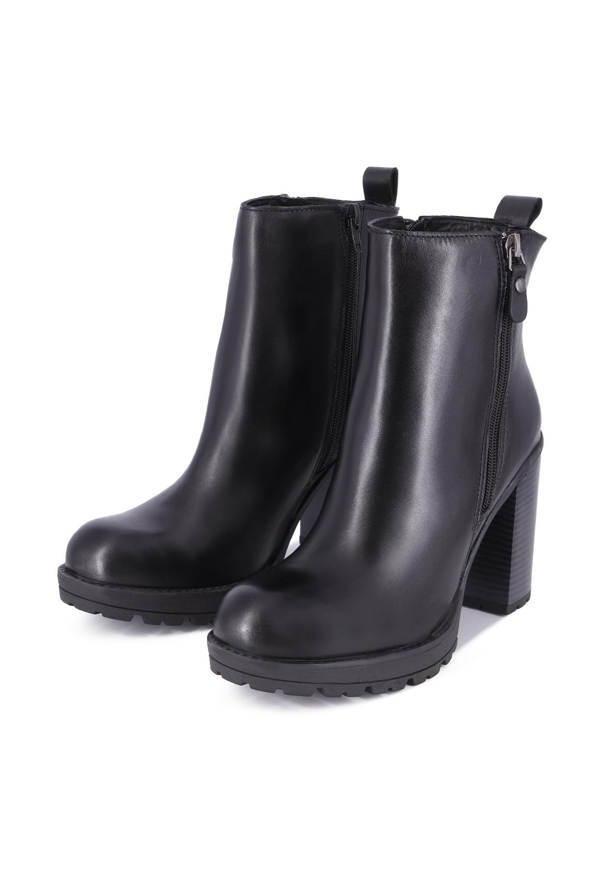 QUEEN HELENA Tronchetti di Pelle con Tacco Alto Stivaletti con Plateau Donna QH23-S407