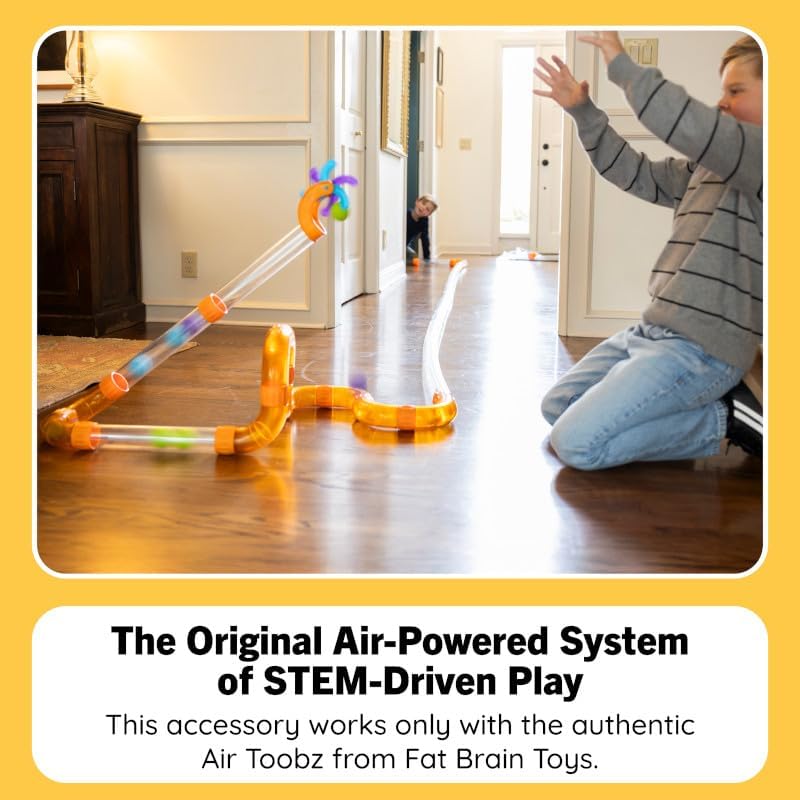Fat Brain Toys Air Toobz Mega Run Distance Kit, DIY Accessory for Expanding Build-and-Play Possibilities, for Kids, Tweens, Teens Ages 6 and Up