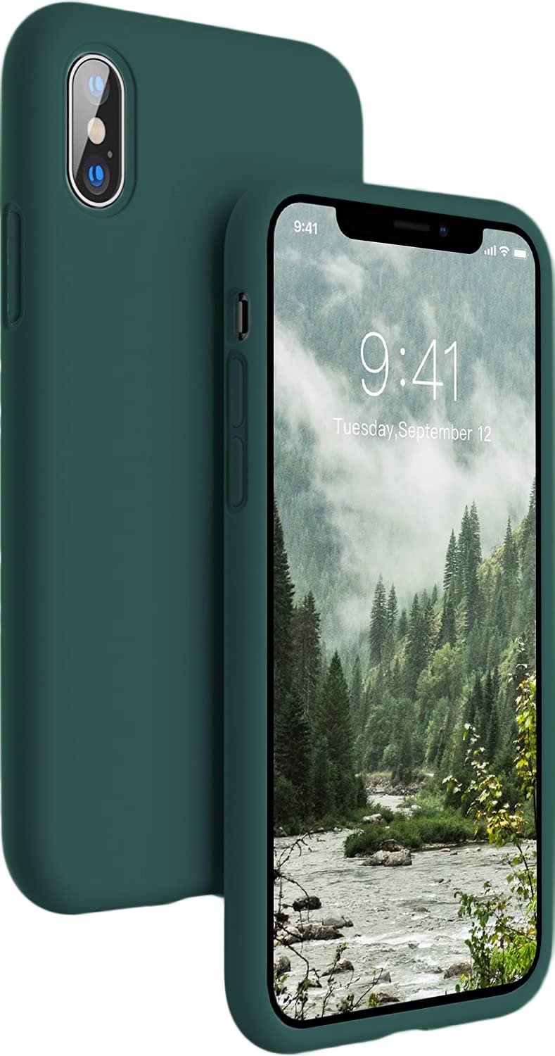 LOXXO® Microfiber Candy Case Compatible for iPhoneX/iPhone Xs 5.8 inch, Shockproof Slim Back Cover Liquid Silicone Case - Forest Green (B07MFXXJT5) Amazon Price History, Amazon Price Tracker