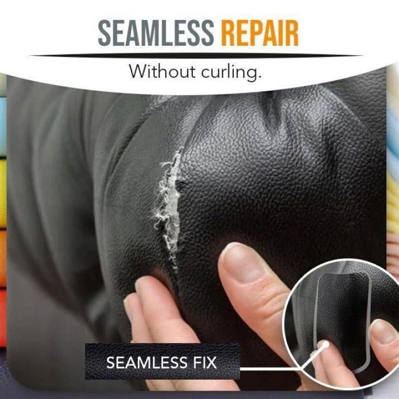 Black Leather Sticker for Sofa Repair,Self-Adhesive Genuine Leather Patch, Tape for Sofa, Couch, Furniture, Car Seats, and Jackets, Waterproof DIY Upholstery Repair Patch Sheet(Black) 4