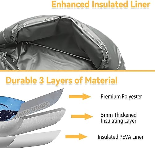 Miniatura 10 de CUSPCOD Bolsas de almuerzo de dragón  Lonchera Bento reutilizable aislada con correa para el hombro y bolsillos, pequeña lonchera naranja linda para