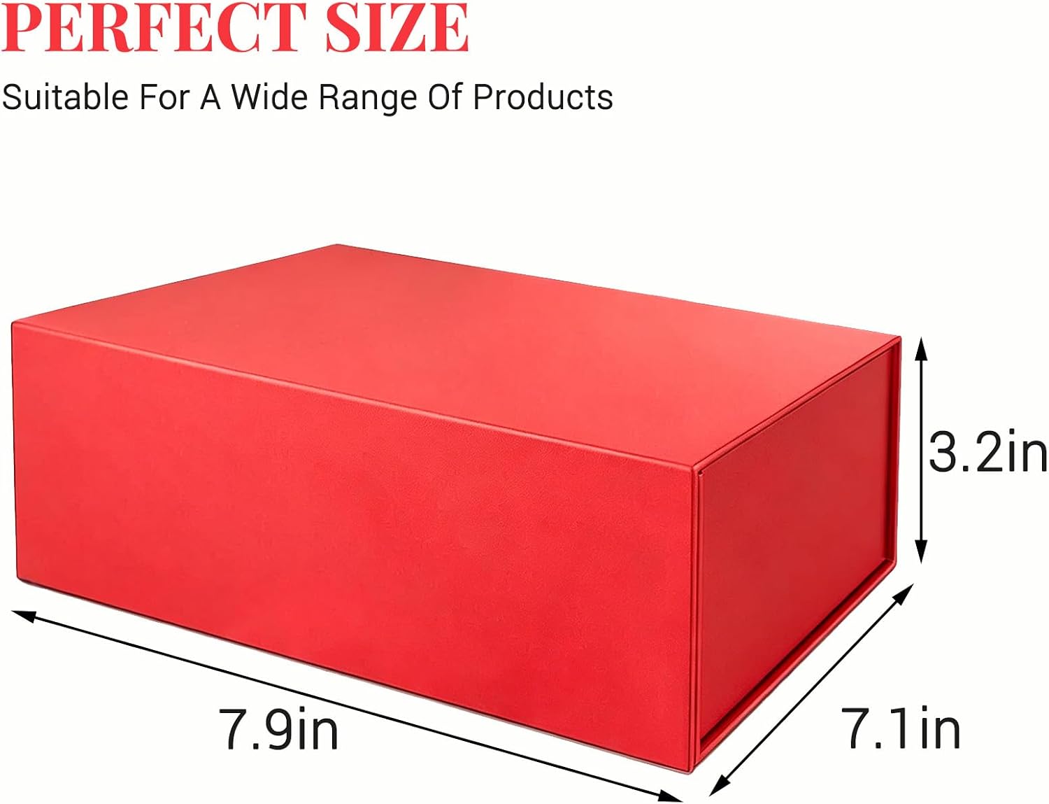 jsvant Red Gift Box, 7.9"x7.1"x3.15" Small Gift Boxes with Lid for Presents image 2