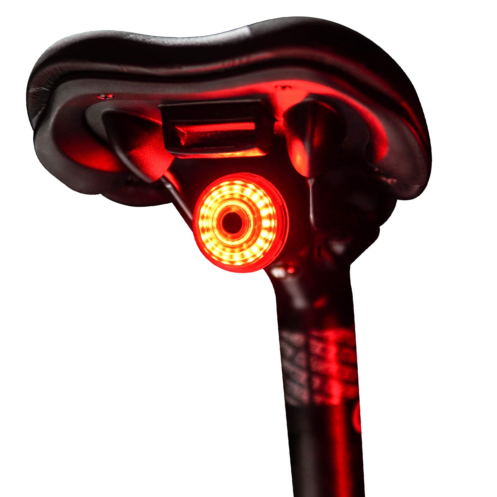 XOSS Bike Tail Light, Smart Bike Light USB Rechargeable, LED Automatic Braking Sensing Multiple Lighting Modes Waterproof Safety Night Warning Smart Bicycle Lights(Saddle mounting)