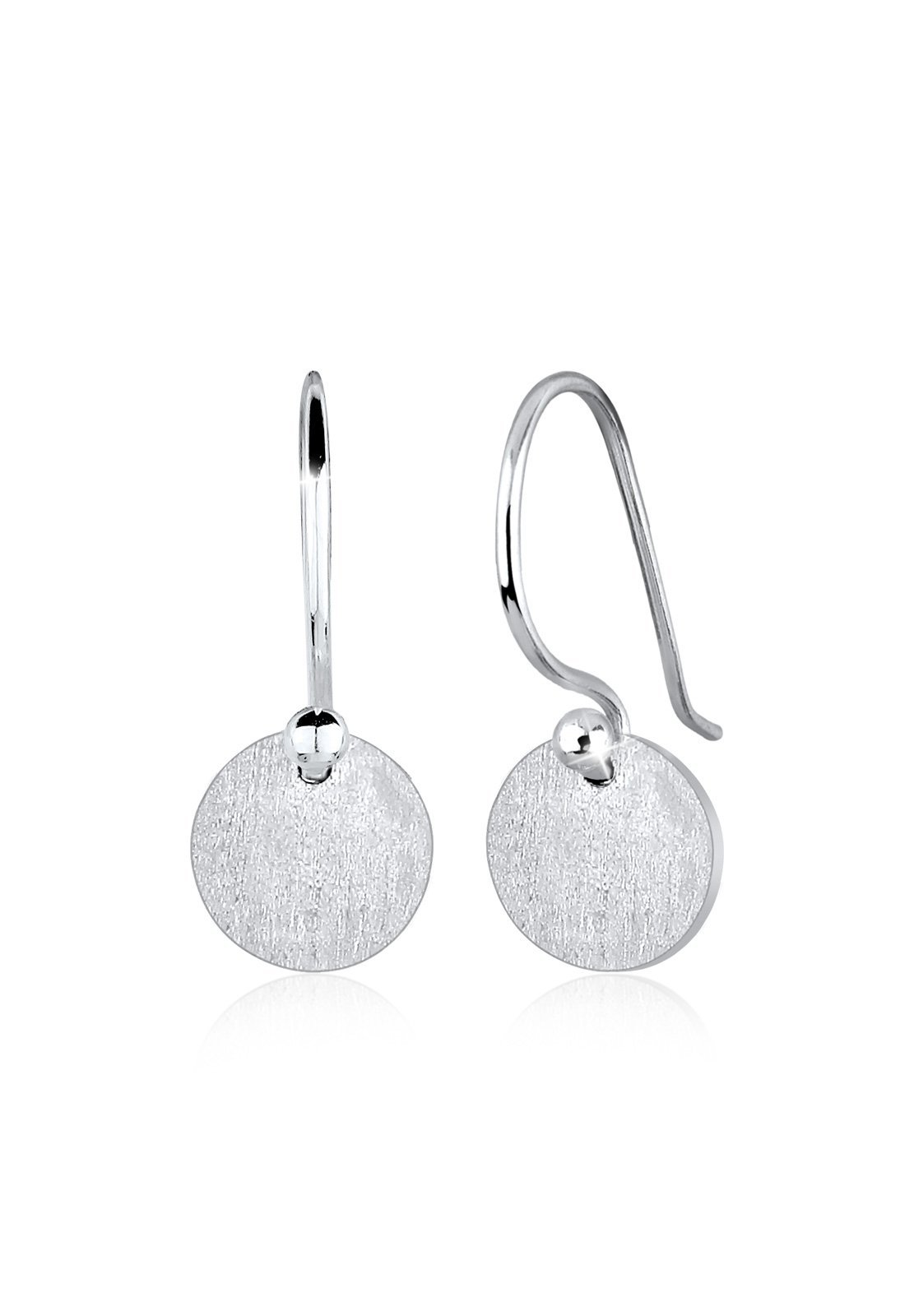 ElliEarrings Ladies Ear Hanger Geo Platelet Minimal Trend Matt in 925 Sterling Silver, Silver