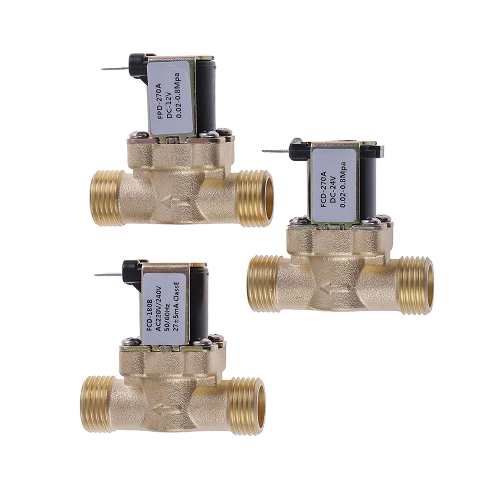 LNHHG 1PC DC 12V 24V AC 220 G1/2'' Brass Electric Solenoid Valve For Solar Water Heater(Onecolor)