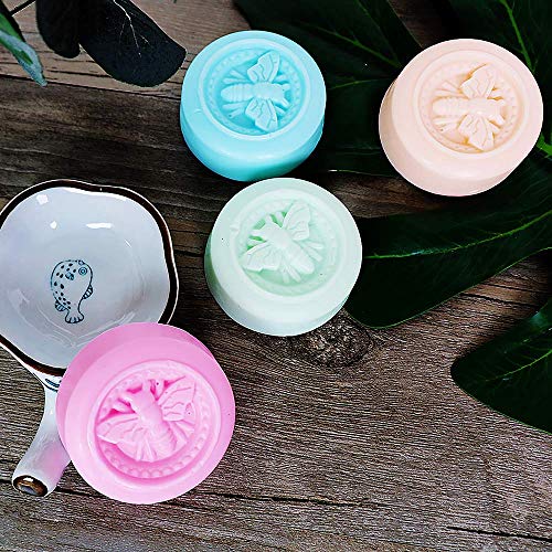 2Pcs Bee Silicone Molds Round Honeybee Silicone Mold For Making Homemade Soap, Lotion Bar, Jello, Bath Bomb, Beeswax Candle, Resin, And Baking Muffin Cake Dessert #TOP5