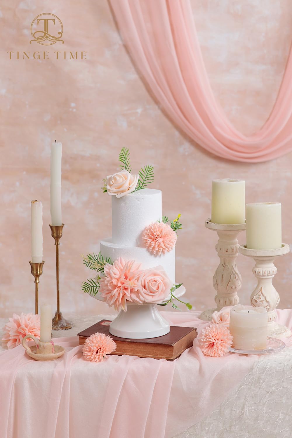 TINGE TIME Pink Artificial Flowers Combo Box Set, Fake Flower Leaf with Stems for DIY Spring Garland Wedding Bouquets Table Centerpieces Baby Shower Home Party Floral Arrangements Decorations - Image 5