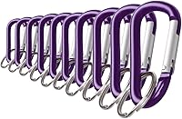 Vista 7 de Lucky Line - Mosquetón pequeño de aluminio de 2-3/8 pulgadas, llavero de eslabones en forma de C, llavero niquelado, peso ligero y duradero