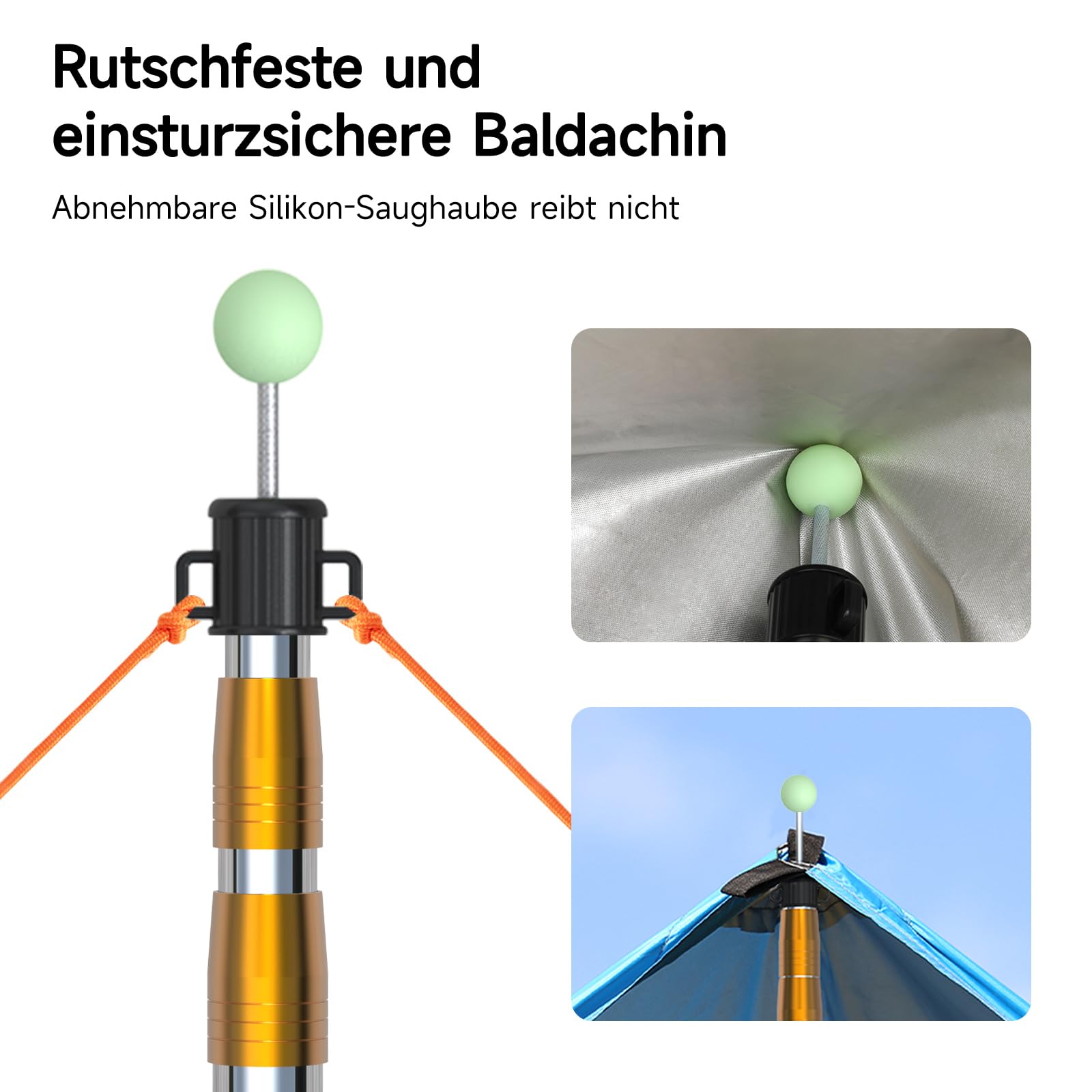 SAN Like 2 Bâtons Télescopiques pour Tente de Camping, 220cm Arceaux de Tente de Camping Télescopiques pour Auvent, Barre Poteaux de Tente de Camping, Plage Montagne Randonnée, Tente de Voiture