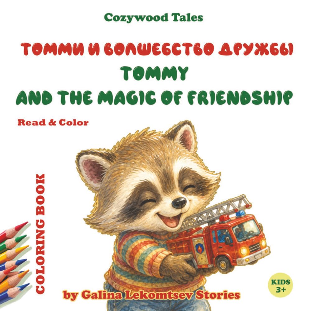 Tommy and the Magic of Friendship: A English- Russian Bilingual Coloring Book About Sharing, Kindness, and Friendship for Ages 3–6