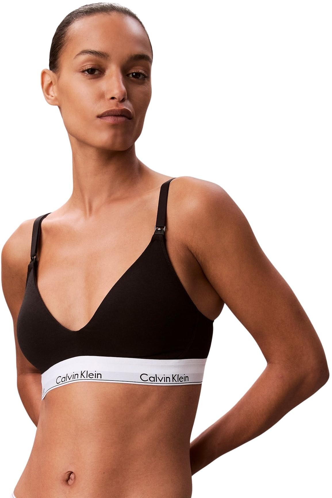 Calvin Klein Women’s Lightly Lined Nursing Bralette, Black (Black .), XXS