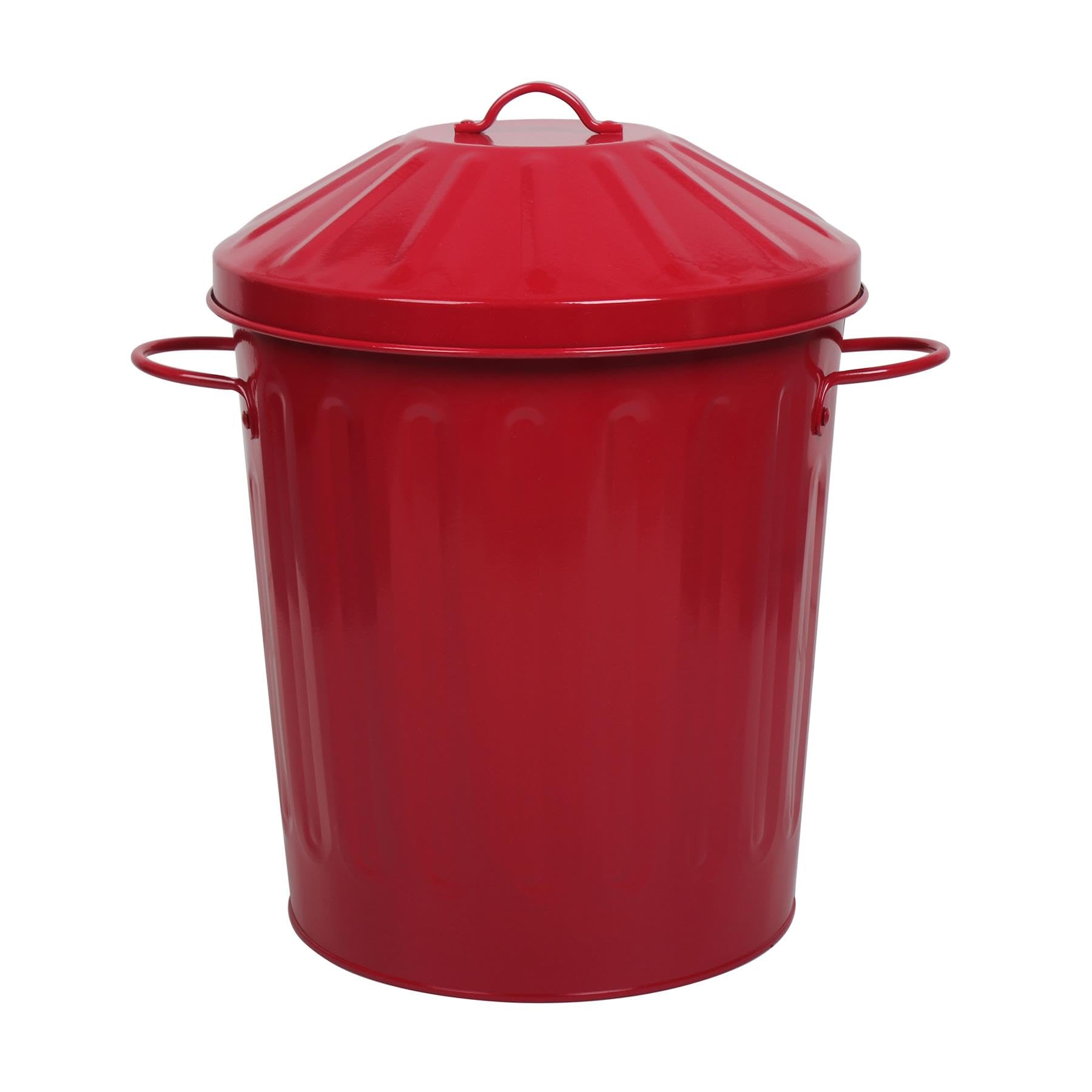 simpa 60L Colourful Vintage Style Metal Tapered Dustbins & Lids - Pink 62cm (H) x 38cm (Dia) — view 43