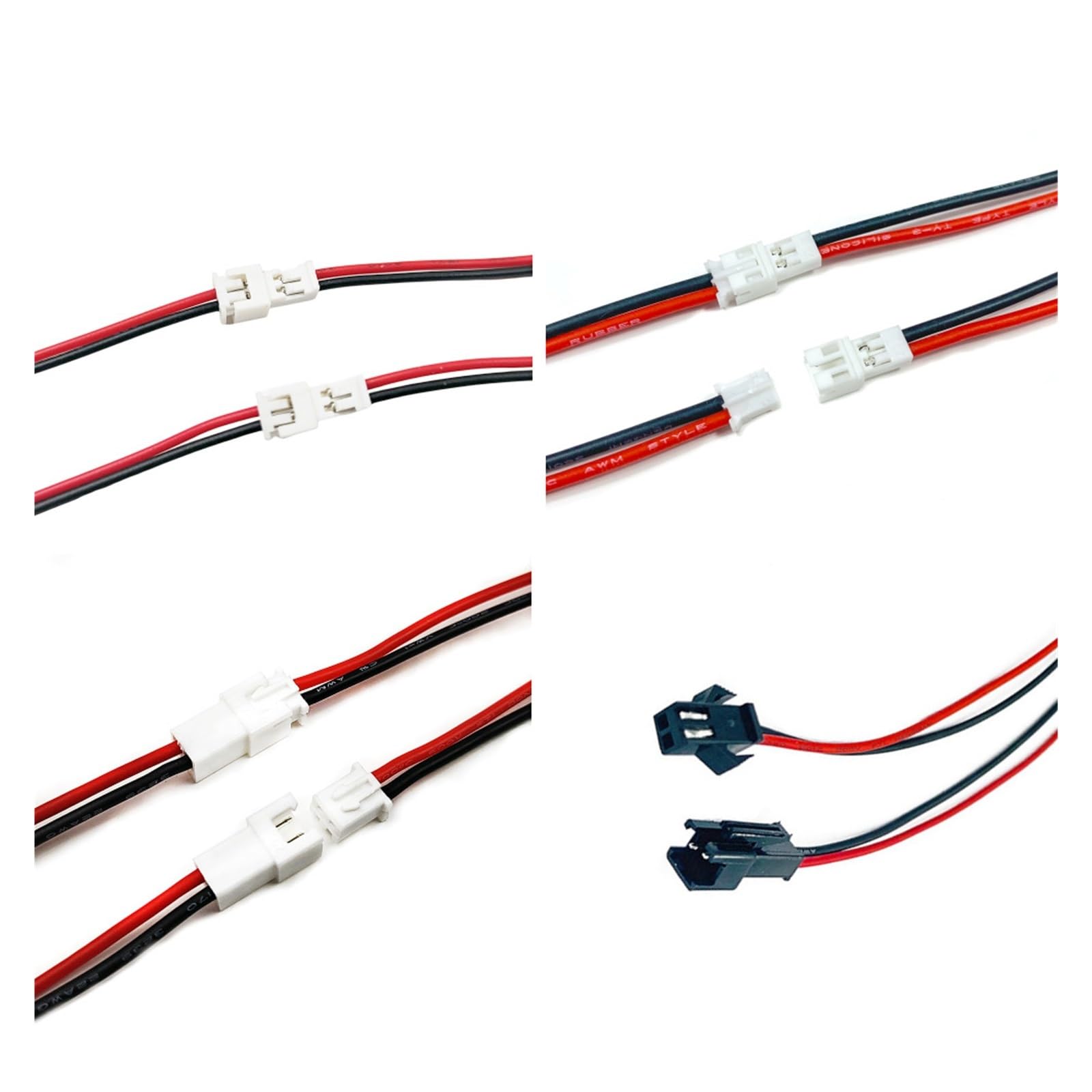 2/5/10 par Mini JST 1,25 mm ZH1,5 PH2.0 XH2,54 SM2. 2-pinowy męski żeński kabel złącza wtykowego 2P przewód elektroniczny (JST 1,25 mm 20 cm, 5 par)