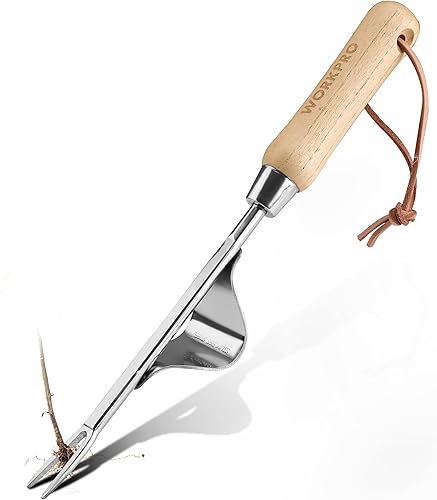 Miniatura 8 de WORKPRO Herramienta extractora de malezas, base de palanca de metal y horquillas en forma de V para una fácil eliminación de malezas y excavación de