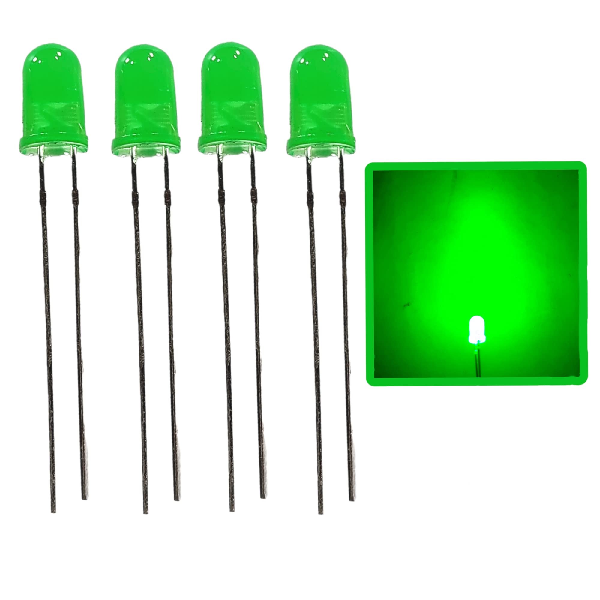 5mm Round LED Light Emitting Diode High Brightness. (5mm green, 100)